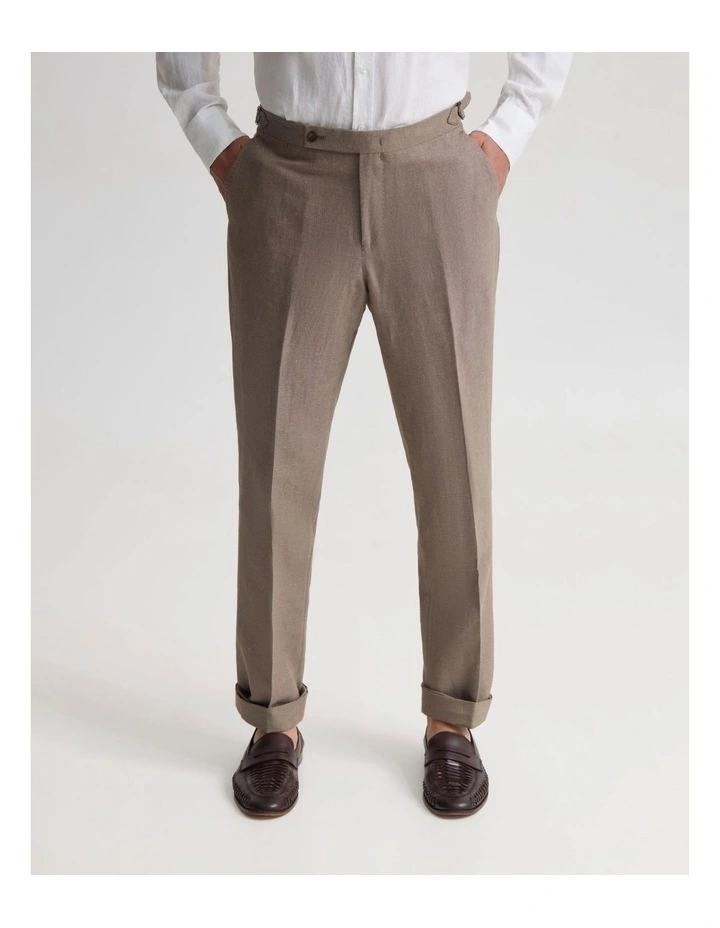 Byron Linen Blend Pants in Bark image 4