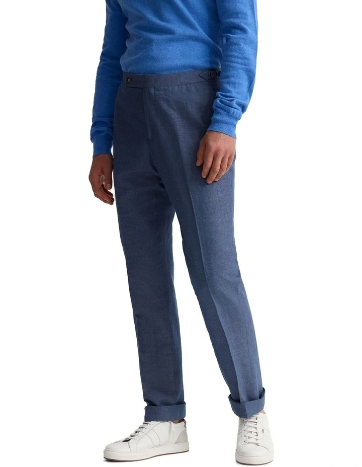 Byron Linen Blend Pants in Blue image 3