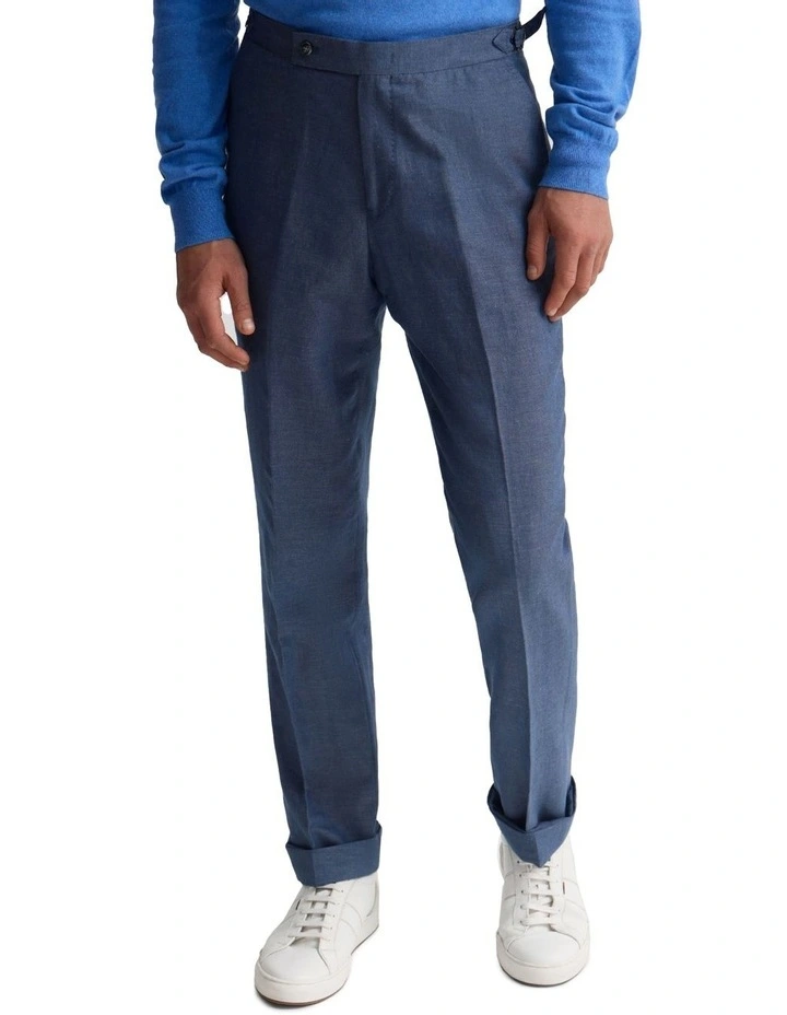 Byron Linen Blend Pants in Blue image 4
