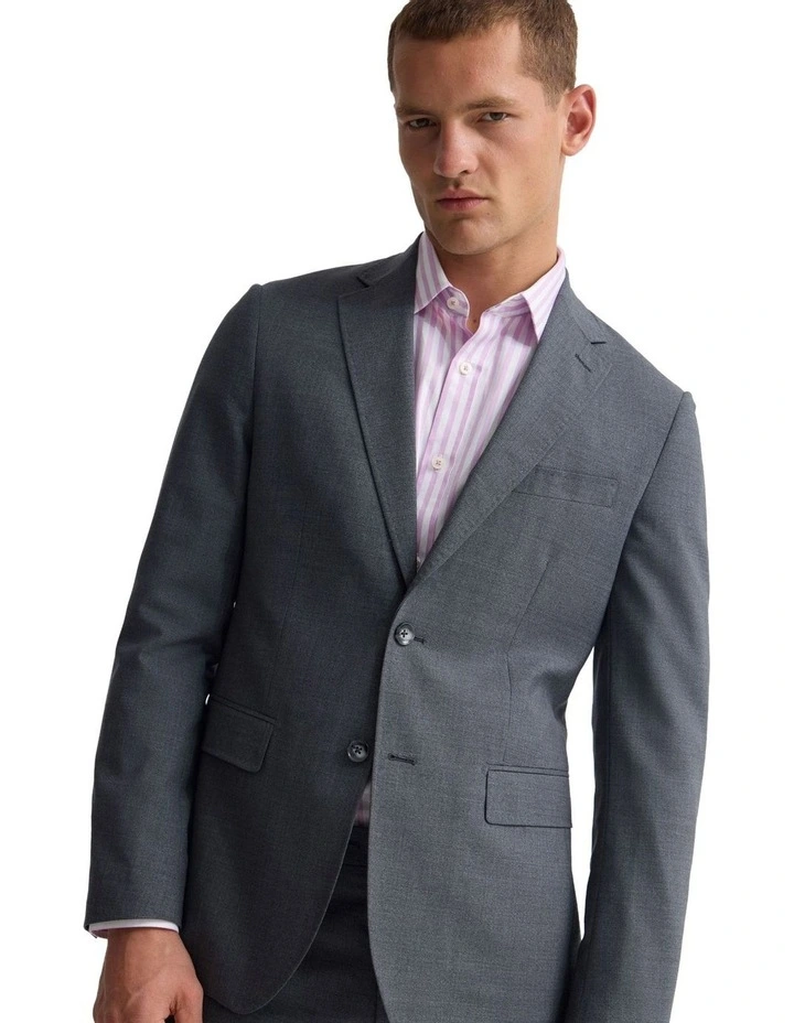 Byron Wool Suit Jacket in Grey image 4