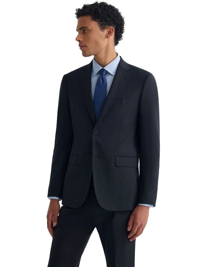 Byron Wool Suit Jacket in Black image 2