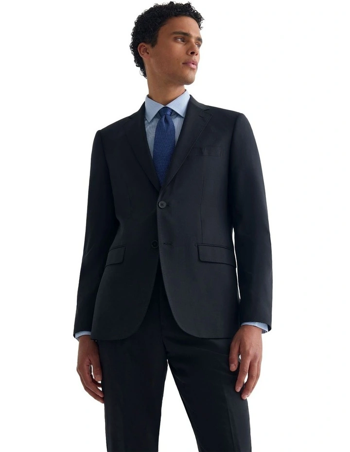 Byron Wool Suit Jacket in Black image 4