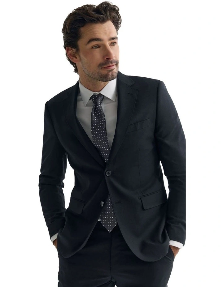 Byron Wool Suit Jacket in Black image 4