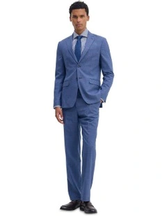 Byron Checked Suit Jacket in Blue Check