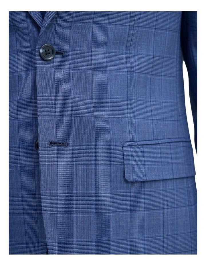 Byron Checked Suit Jacket in Blue Check image 6