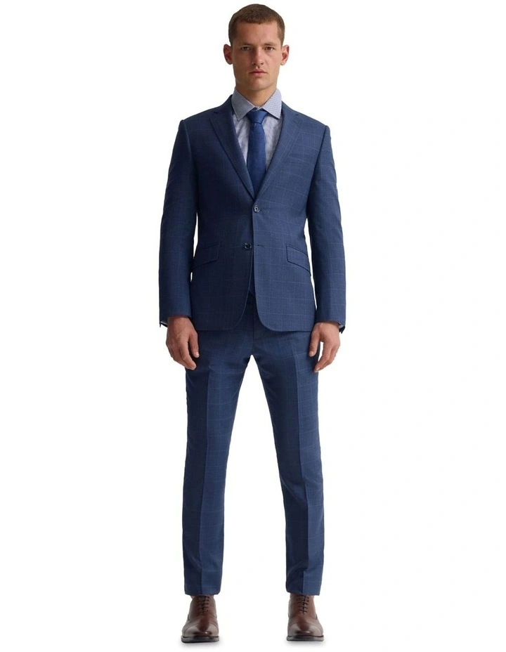 New Hopkins Wool Suit Jacket in Navy Check image 1