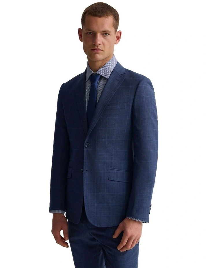 New Hopkins Wool Suit Jacket in Navy Check image 3