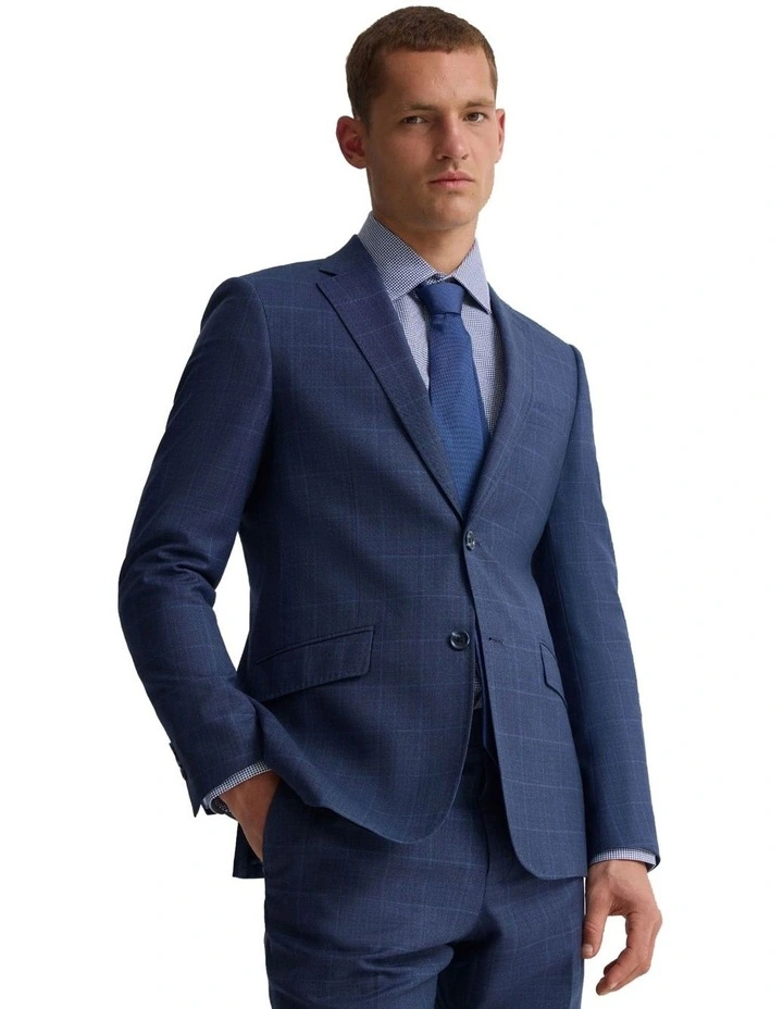 New Hopkins Wool Suit Jacket in Navy Check image 4