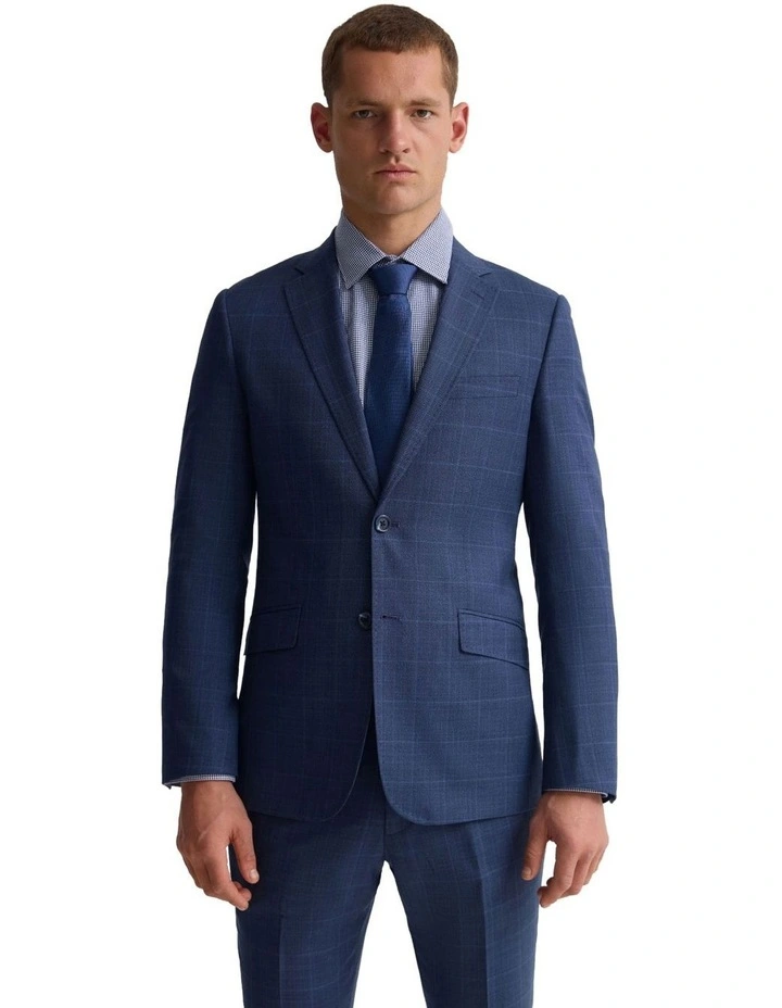 New Hopkins Wool Suit Jacket in Navy Check image 5