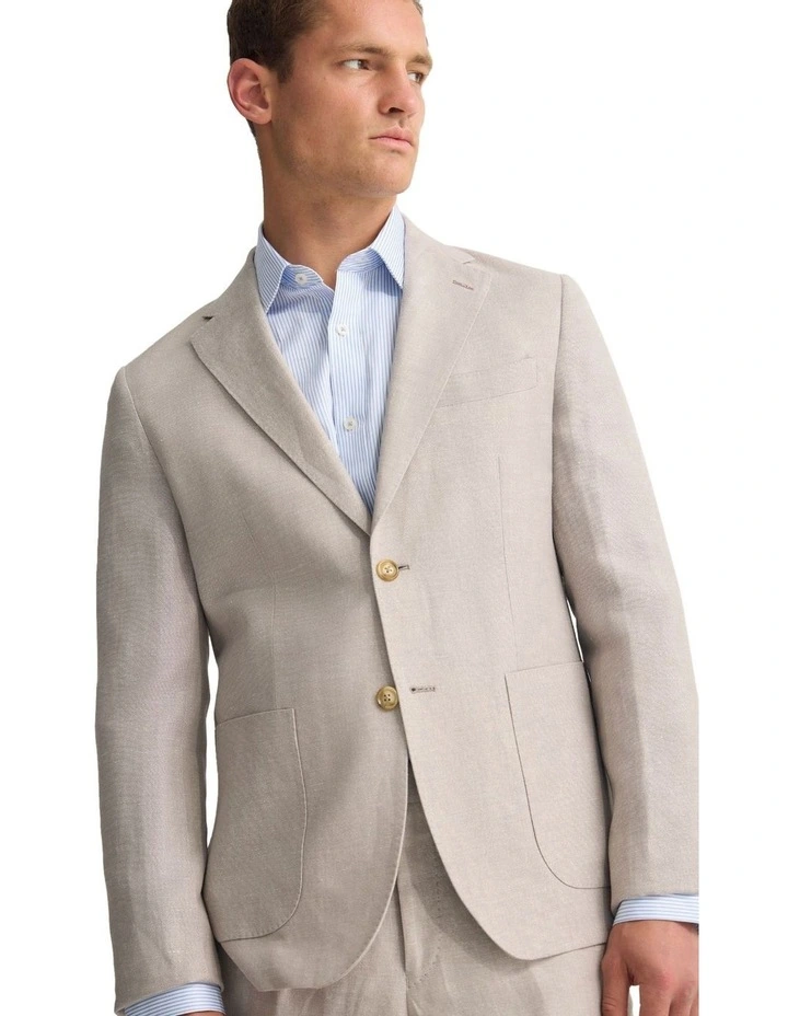 Wordsworth Wool/Linen Suit Jacket in Sand image 4