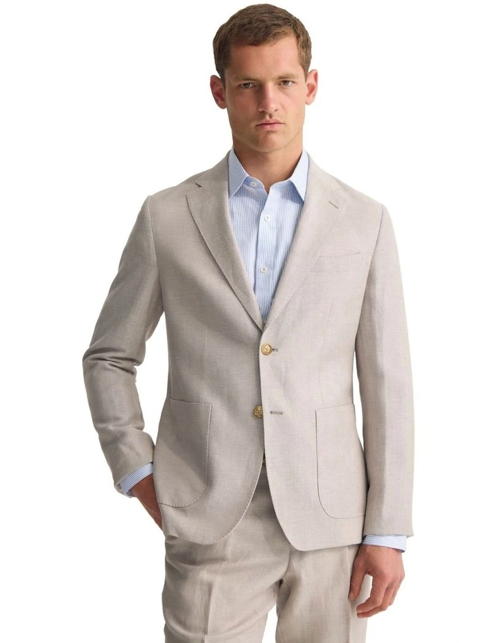 Wordsworth Wool/Linen Suit Jacket in Sand image 5