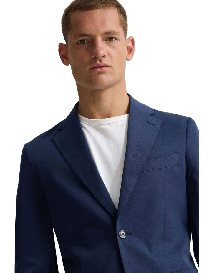 Wordsworth Cotton Blazer in Navy image 4
