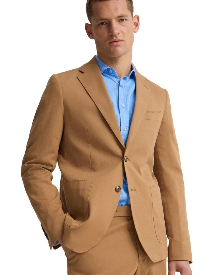 Wordsworth Cotton Blazer in Bark image 4