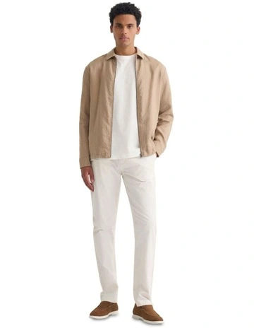 Adem Linen Zip Bomber in Sand