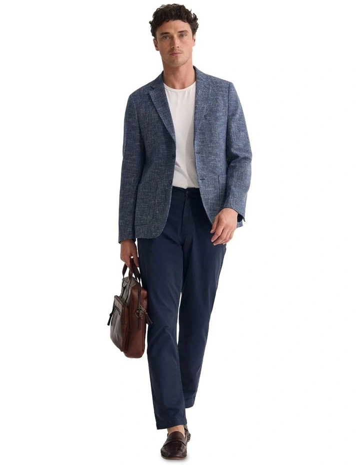 Milton Linen Blazer in Navy image 1