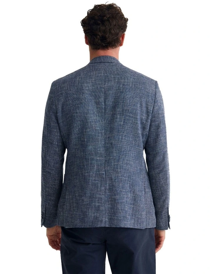 Milton Linen Blazer in Navy image 3