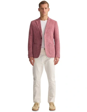 Milton Linen Blazer in Red