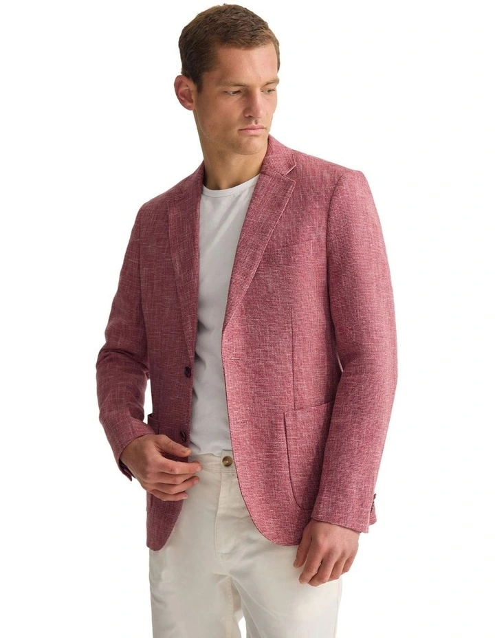 Milton Linen Blazer in Red image 3