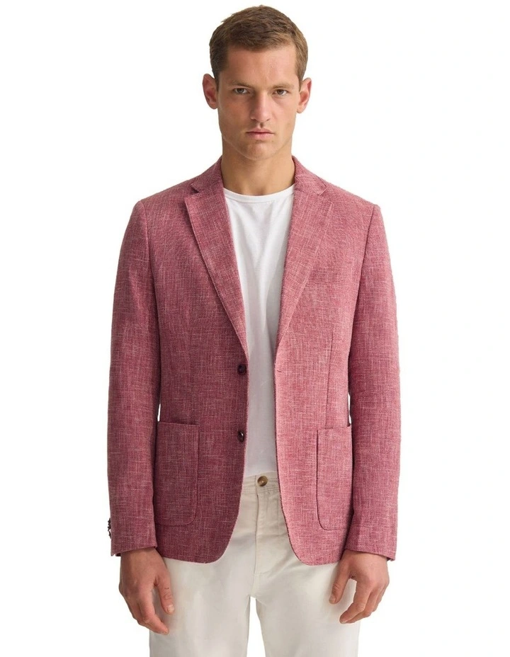 Milton Linen Blazer in Red image 5