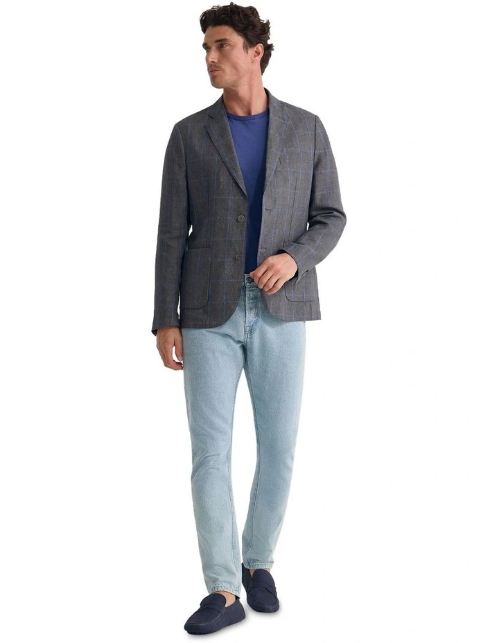 Milton Linen Blazer in Green image 1
