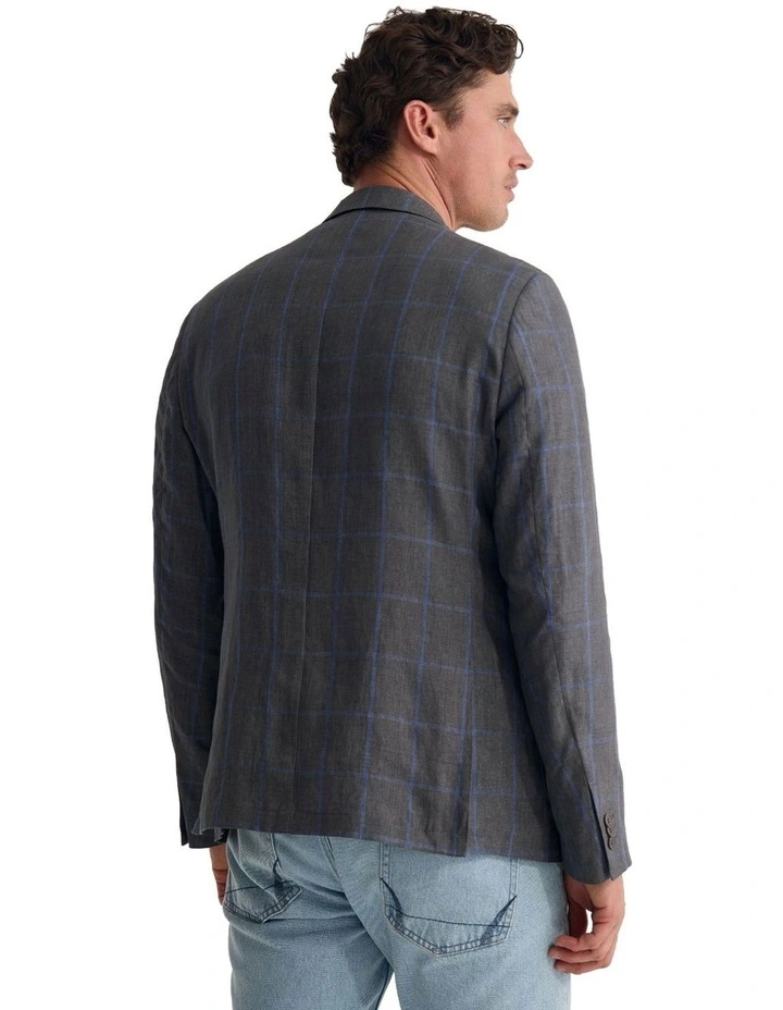 Milton Linen Blazer in Green image 2
