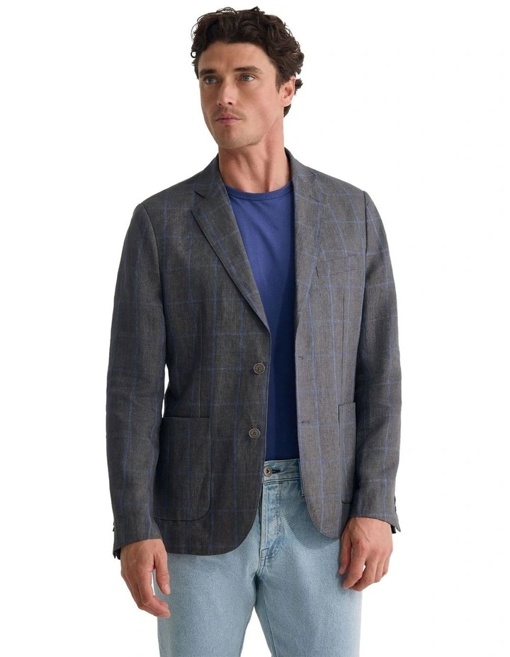 Milton Linen Blazer in Green image 5