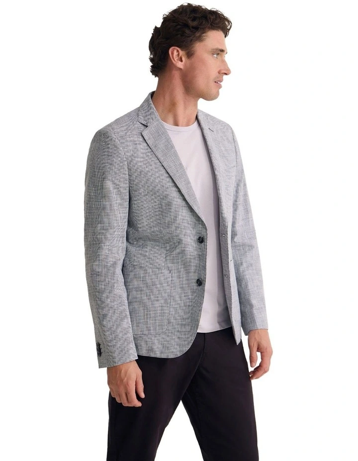 Milton Mini Check Blazer in Grey image 3