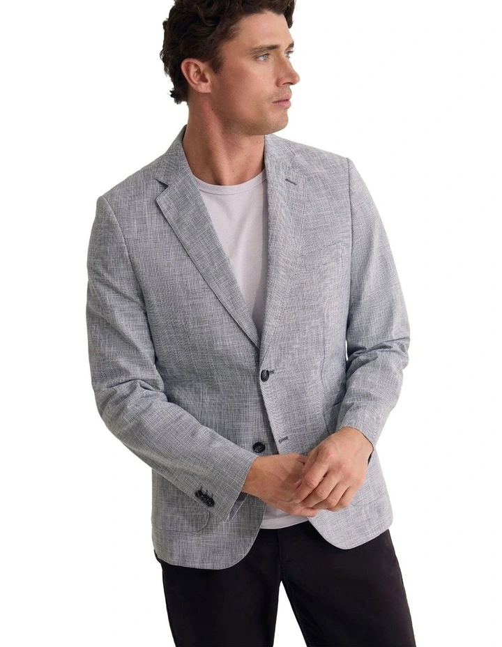 Milton Mini Check Blazer in Grey image 4