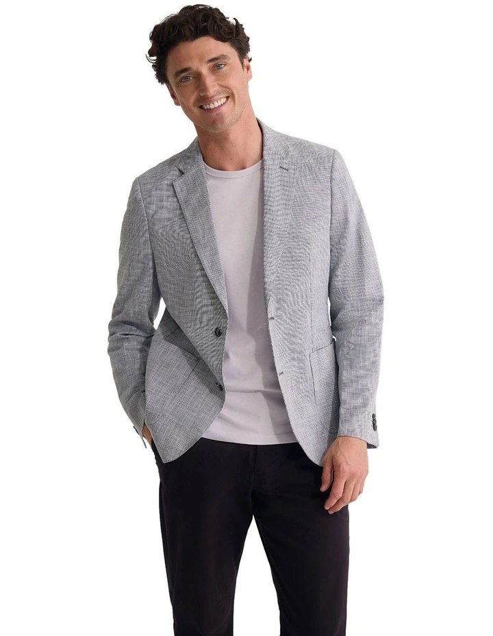 Milton Mini Check Blazer in Grey image 5