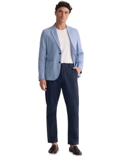 Milton Linen Blend Blazer in Sky