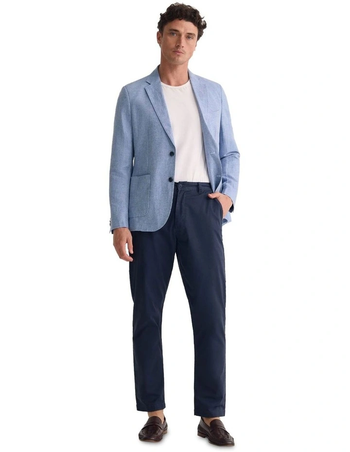 Milton Linen Blend Blazer in Sky image 1