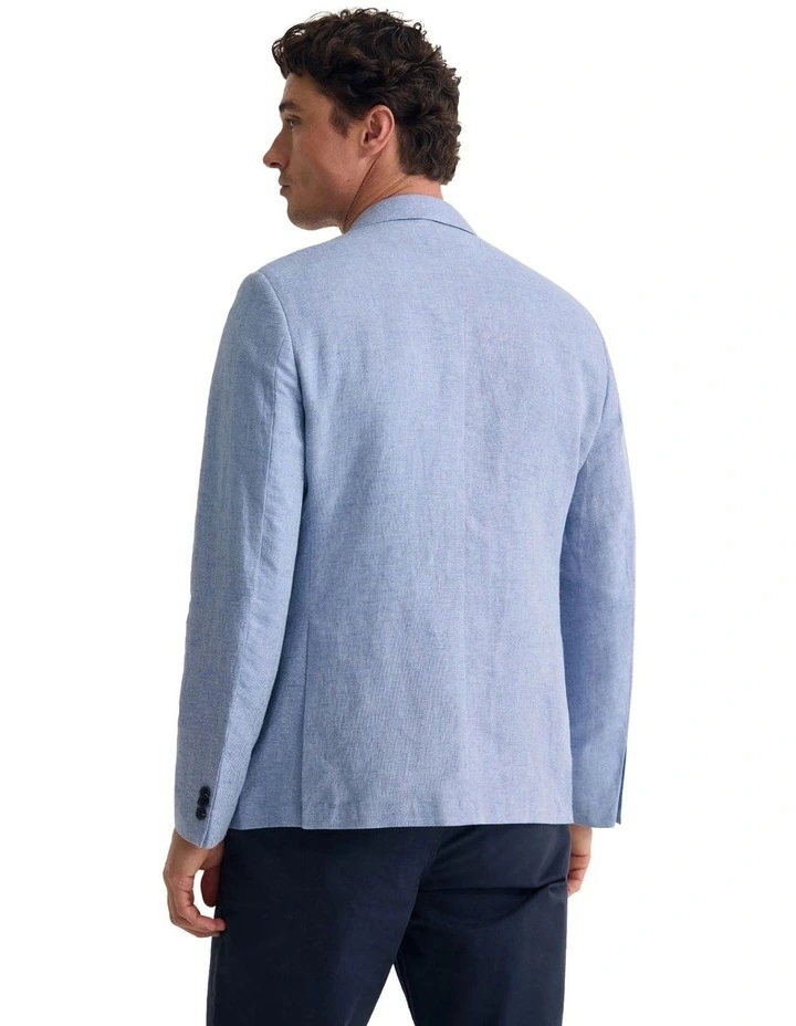 Milton Linen Blend Blazer in Sky image 2