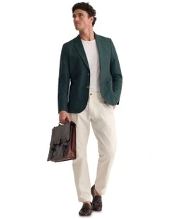 Milton Linen Blend Blazer in Olive