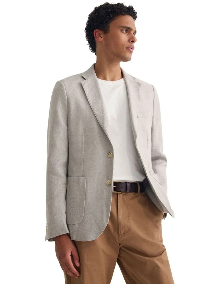 Milton 1/2 Lined Blazer in Stone image 3