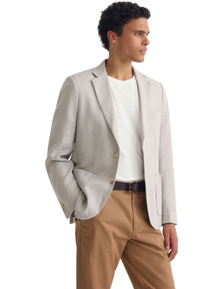 Milton 1/2 Lined Blazer in Stone image 4