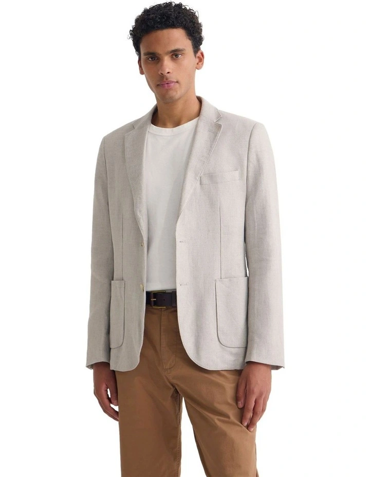 Milton 1/2 Lined Blazer in Stone image 5