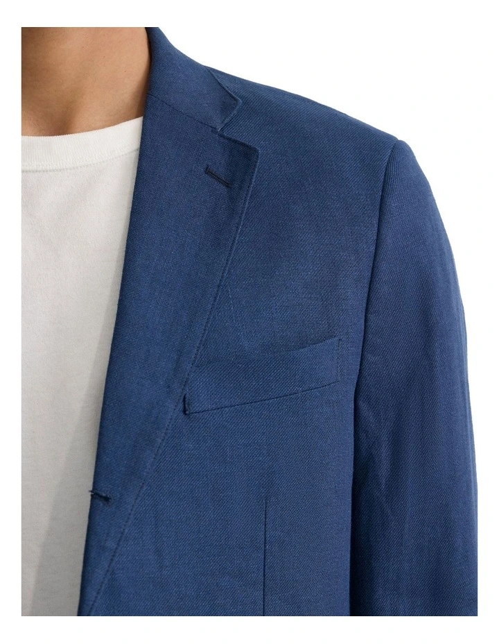 3 Button Linen Milton Blazer in Navy image 6