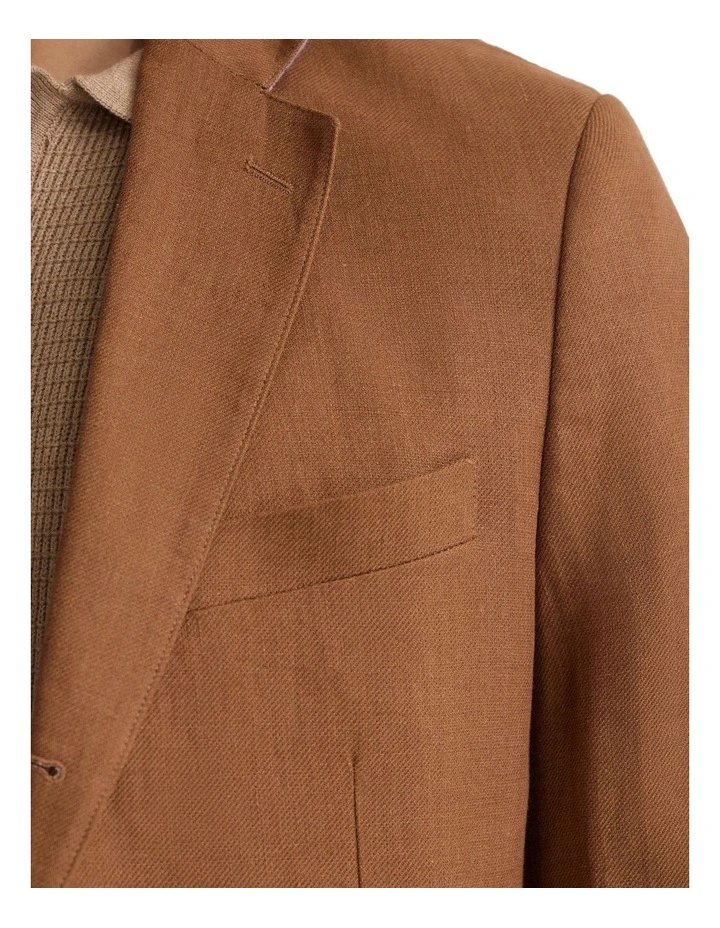 3 Button Linen Milton Blazer in Bark image 5
