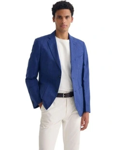 Milton Linen Blend Blazer in Blue