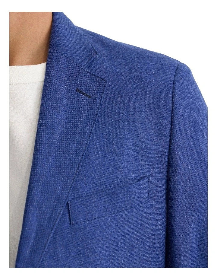 Milton Linen Blend Blazer in Blue image 5