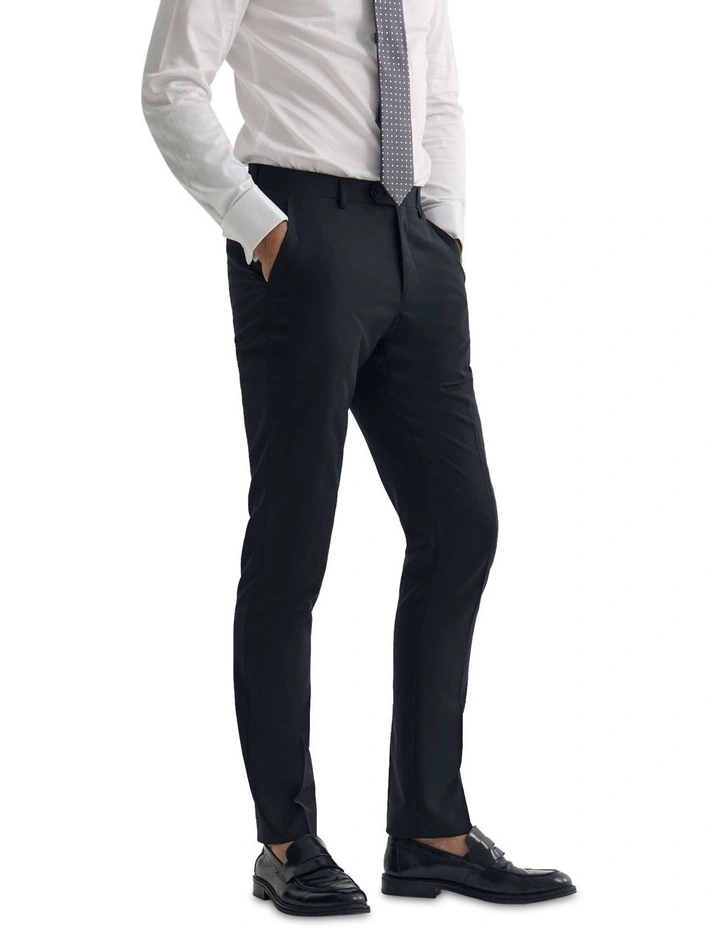 Byron Comfort Line Wool Suit Trousers in Black image 3