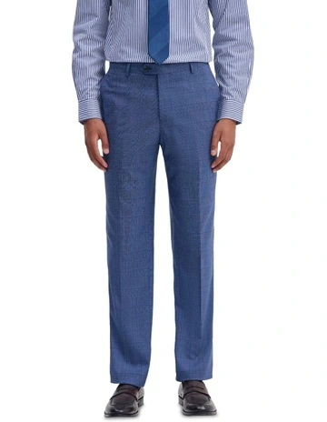 Byron Checked Suit Trouser in Blue Check