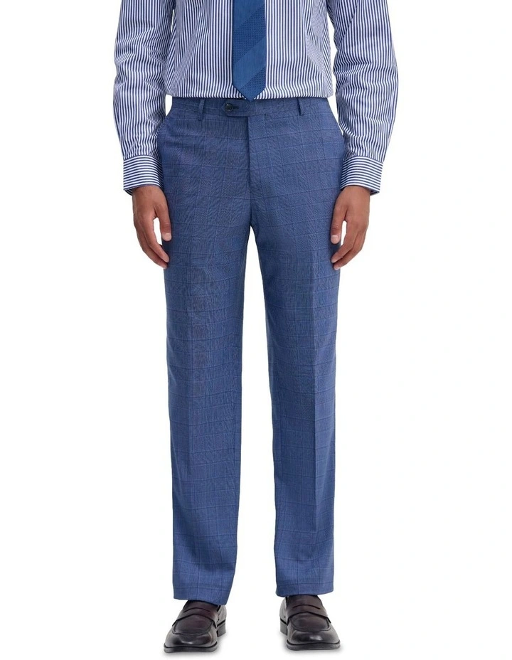 Byron Checked Suit Trouser in Blue Check image 1