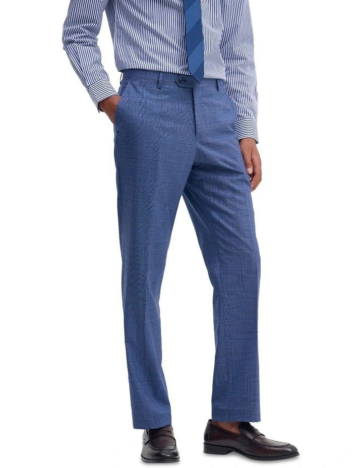 Byron Checked Suit Trouser in Blue Check image 3
