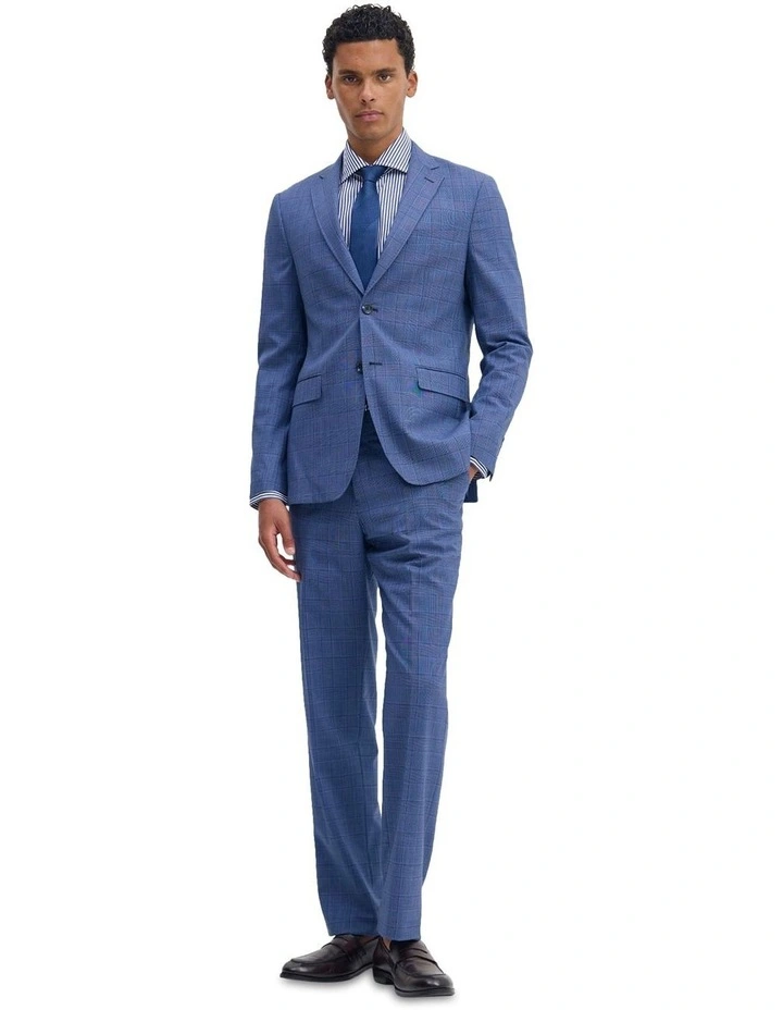 Byron Checked Suit Trouser in Blue Check image 5