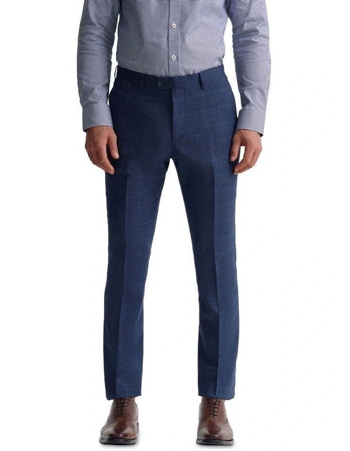 Hopkins Wool Suit Trousers in Navy Check image 1