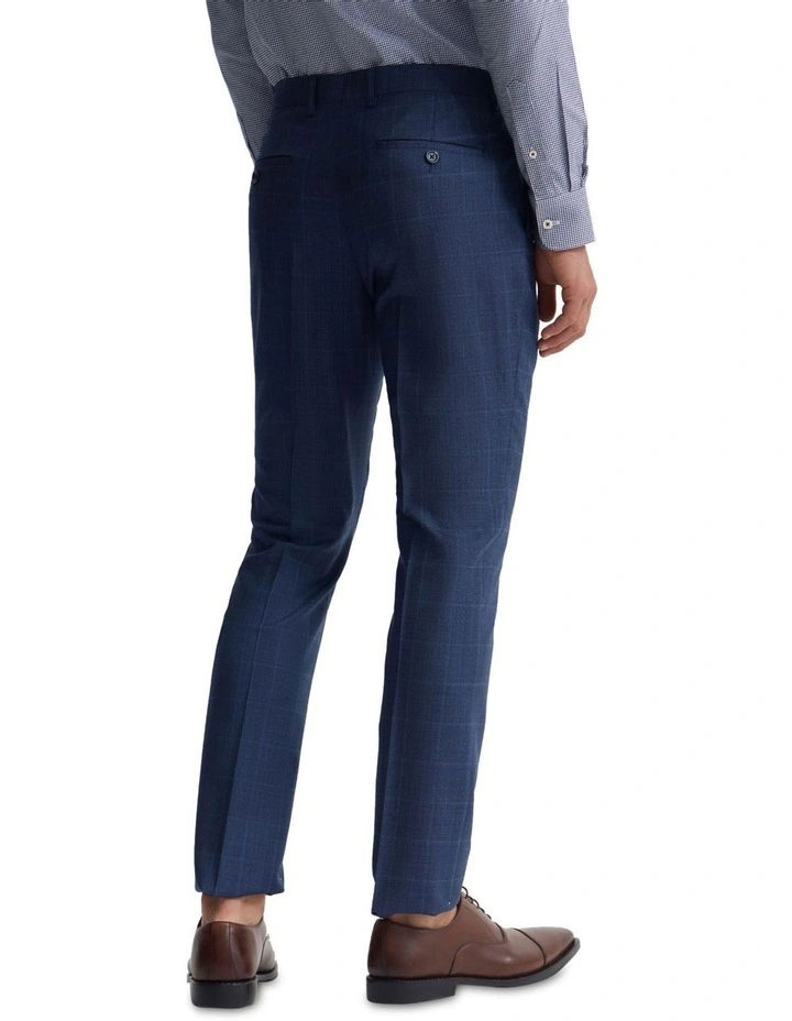 Hopkins Wool Suit Trousers in Navy Check image 2