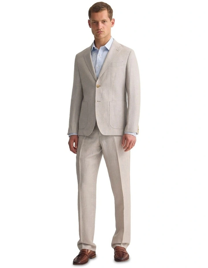 Wordsworth Wool/Linen Suit Trouser in Sand image 5