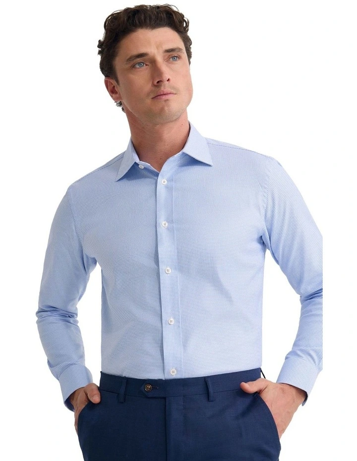 Regent Classic Fit Cotton Shirt in Sky image 4