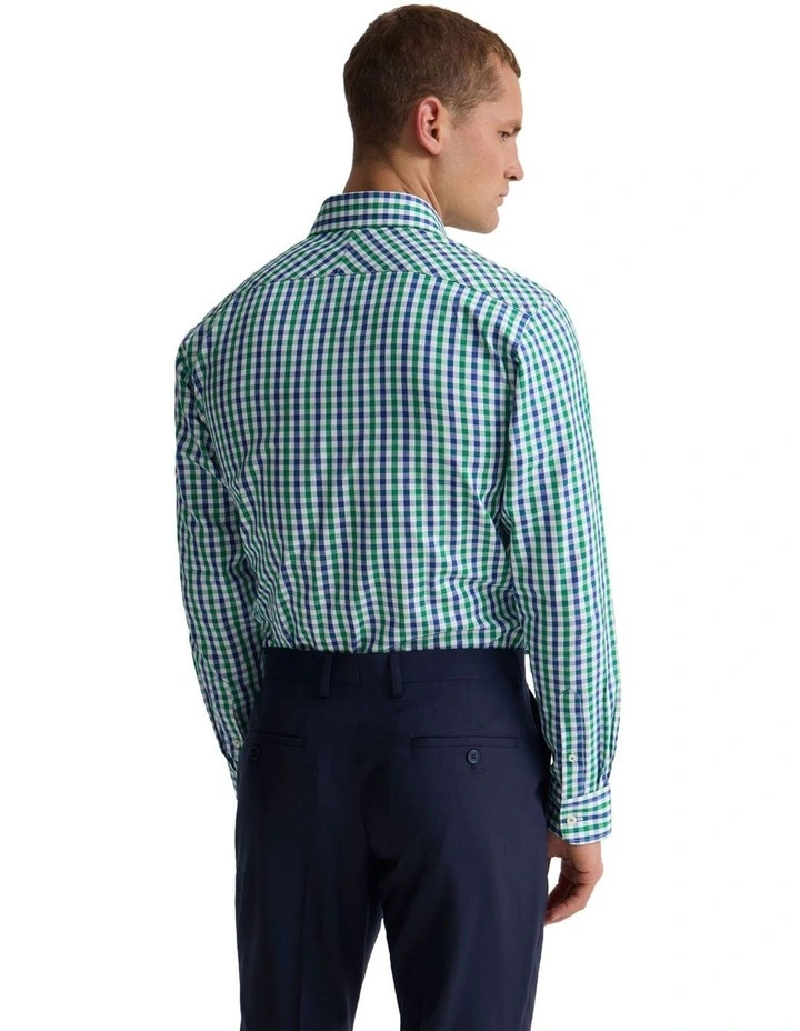 Regent Classic Fit Cotton Shirt in Green image 2